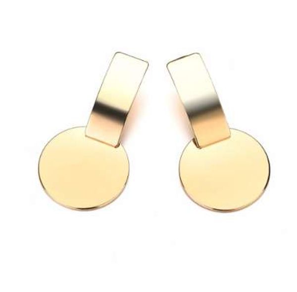 

mestilo new fashion geometric square round coin earrings for women fashion punk gold indian long drop earrings jewelry brincos, Golden