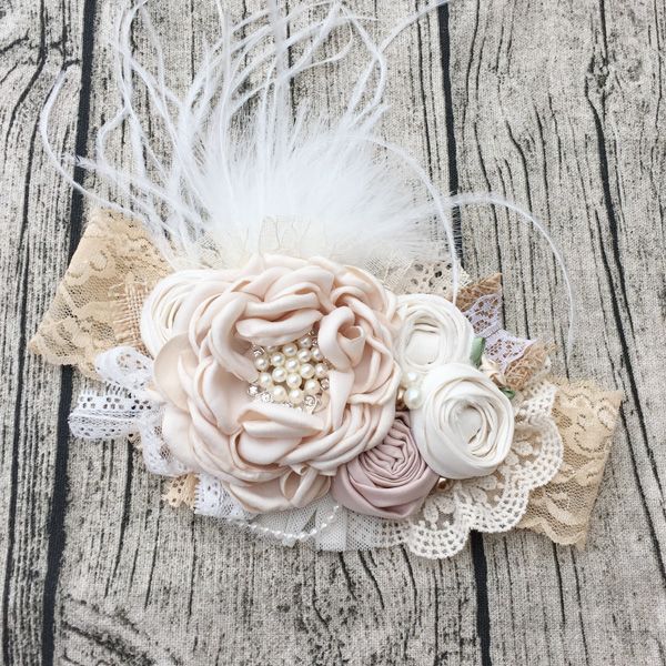 бесплатная доставка dupioni silk flower girl оголовье дети аксессуары для волос мода повязки твердая headwear фото опору