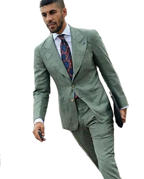 

latest coast pants fashion green two pieces wedding suits evening party business men custom made classic style, White;black