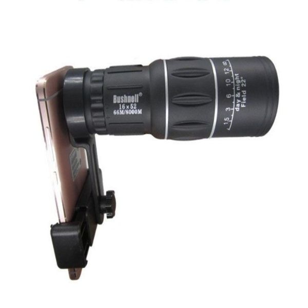 Universal-16x52mm HD Universal Ao Ar Livre Camping Caminhada Concerto Optical Monocular Telescópio Zoom Lente Telefone Telefone Câmera Foto Lente