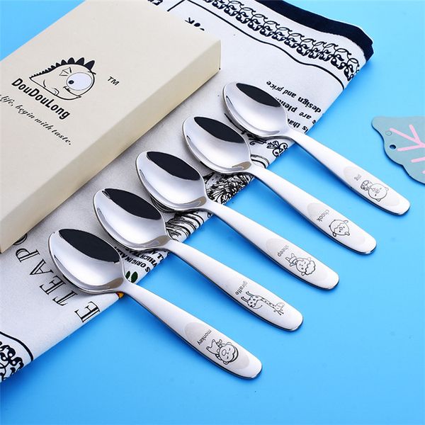

2018 new arrival stainless steel 304 baby spoons, cute 18/10 stainless steel cartoon baby spoons