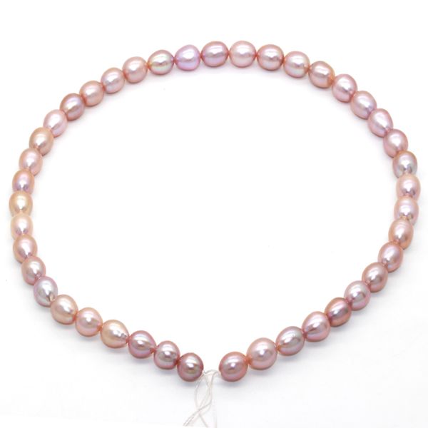 

pearl party 8-11mm natural freshwater oval pearl string to send a mother's surprise gift