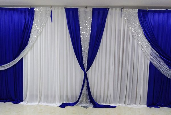 

3 6m 10ft 20ft backdrop with equin wag wedding party tage decoration valance backdrop with equin drap