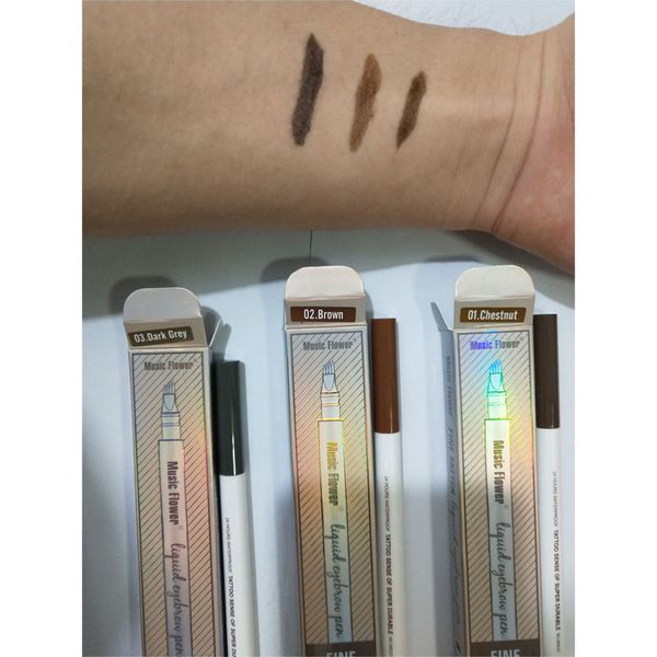 

in stock patented music flower eyebrow tattoo pen waterproof fork tip sketch makeup pen 4 head drop shipping wholesal