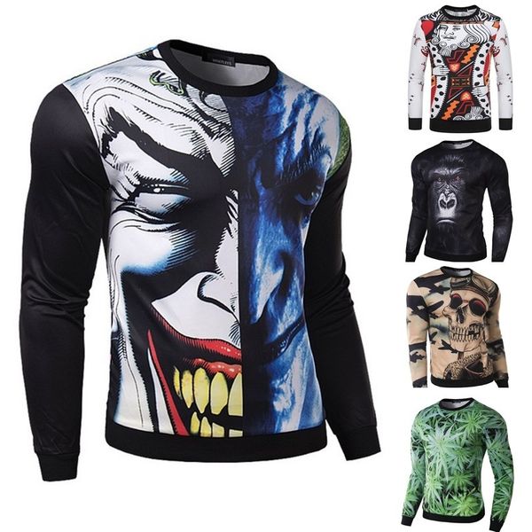 

geek new men's hoodie fashion 3d printing casual pullover, Black