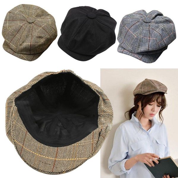 

men women newsboy hat driving flat gatsby tweed sun hat country beret baker cap painter caps octagonal 2017 fashion new b1, Blue;gray