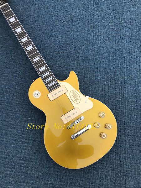 

пользовательские 1956 goldtop электрогитара с p90 пикап красного дерева тела фарфора гитара