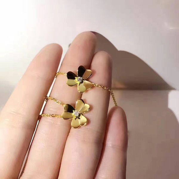 

women frivole diamond necklace forever flower pendant man female wedding party necklace, Silver