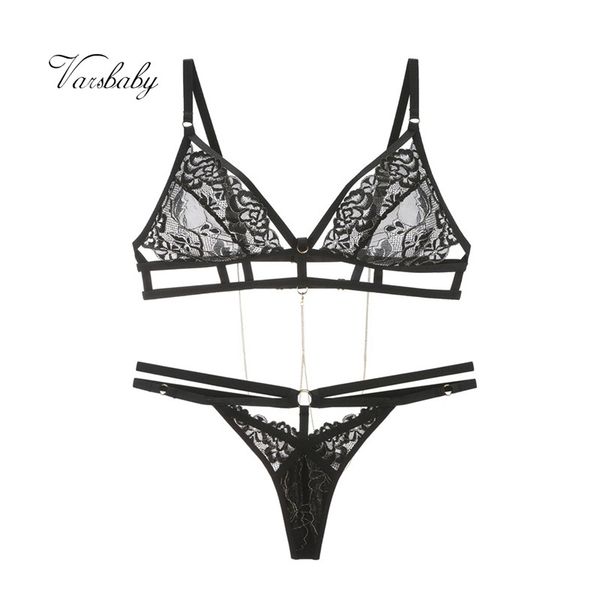 

varsbaby women's floral lace wire unlined ligerie transparent bra sets, Red;black