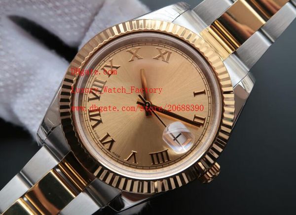 

wristwatches sapphire 41mm 126333 roman stainless steel champagne automatic mechanical men's watch watches, Slivery;brown
