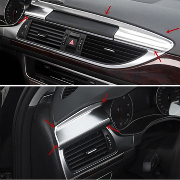 Car Dashboard Navigation Decorative Trim Strip Stainless Steel Styling Accessories 3d Sticker For Audi A6 C7 12 17 Sports Car Interior Truck