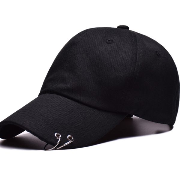

fashion solid color iron ring baseball cap women men two ring snapback hat male female cotton adjustable caps cp0022, Blue;gray