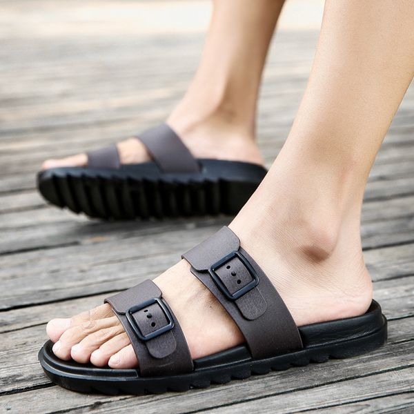 

men summer shoes leisure slippers flip-flops comfortable footwear soft sandal 2018 new men's sandals casual vintage slippers, Black