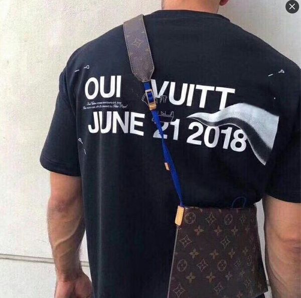 

Новый стиль футболка марка одежды мода черный белый футболка пары повседневная х