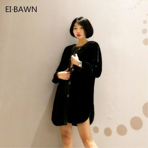 

ei bawn 2018 new arrival lamb fur coat shearling coat plus size black real sheep leather women warm winter, Black;brown