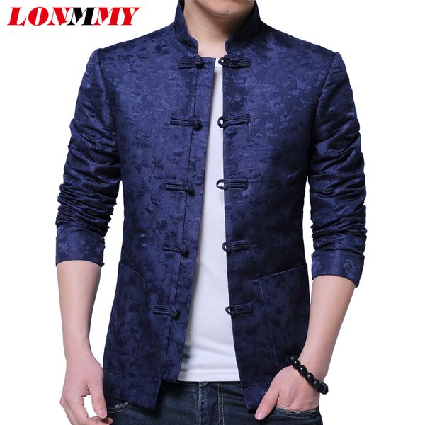 

lonmmy casual jackets men coats chinese style windbreaker jaqueta masculina coat mens clothing jacket red black blue new 2018, Black;brown