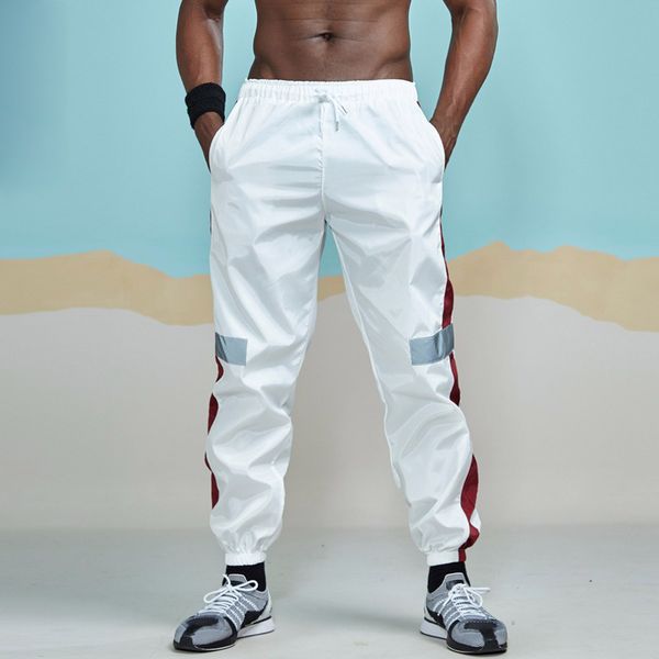 

reflective sporty pants for men fashion hiphop causal runnings pants high street jogger pants new pocket trousers, Black