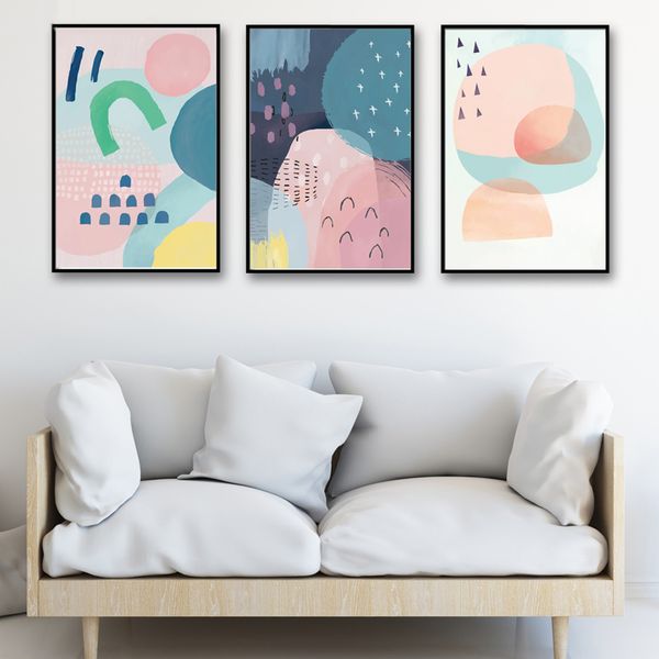 

nordic style abstract poster printing decoration living room colorful circle geometry paintings modern canvas pictures wall art