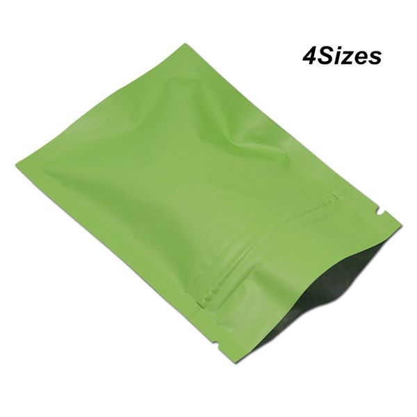 

100 шт. лот четыре размера доступны зеленый zip lock алюминиевая фольга пищевой упаковки мешок майларовой фольги многоразовые хранения пищев