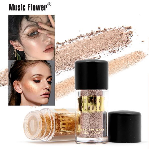 

music flower aurora glitter loose powder makeup brighten pigment metallic shimmer highlight eye shadow cosmetic ing