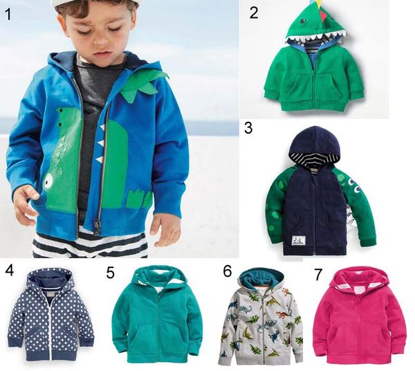 

ins kid child clothing jacket coat spring fall warm long sleeve animals design hooded zipper coat, Blue;gray