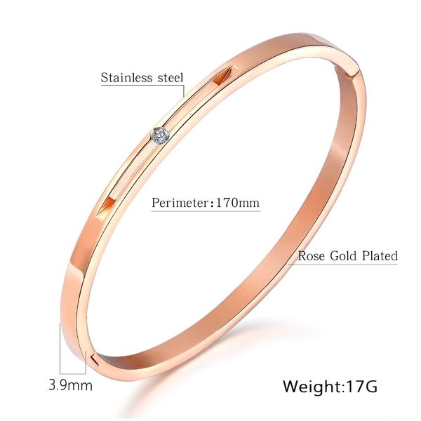 

fashion rose gold hand jewelry stainless steel lady bangles trendy girl inlay zircon bangles girlfriend gift no.qlsz013, Black