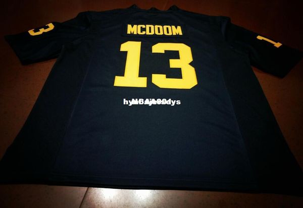 

men #13 eddie mcdoom michigan wolverines alumni college jersey xs-6xl or custom any name or number jersey, Black;red