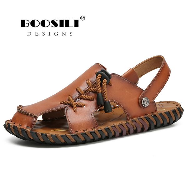 

zapatillas hombre sale sapato feminino mens leather sandal 2018 new men's breathable sandals leisure shoes high quality, Black