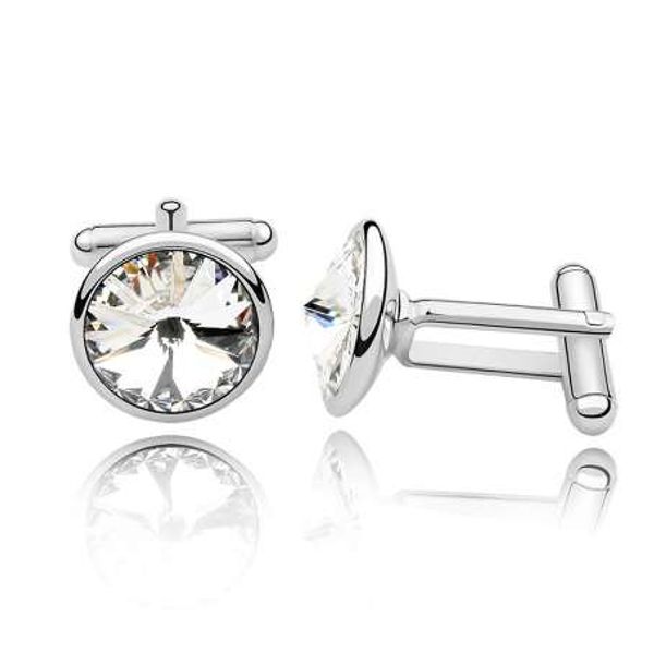 

selling genuine silver color plated fathers day gifts austria crystal shirt cuff links for mens best