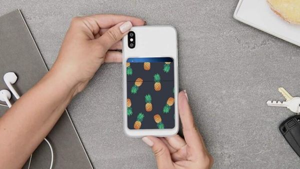 

fashion good selling privacy & security 3m stick adhesive lycra card holder lycra microfiber phone credit card holder for cellphone