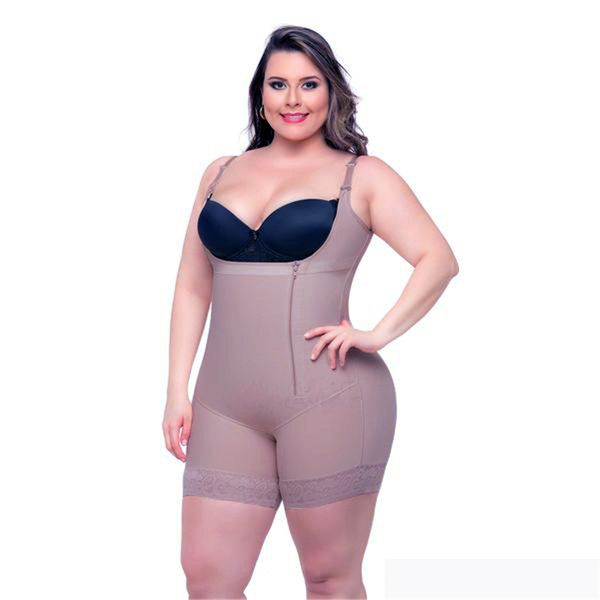 

plus size 6xl slimming bodysuit women butt-lifting open crotch shaper underwear waist trainer lady modeling strap shapewear, Black;white