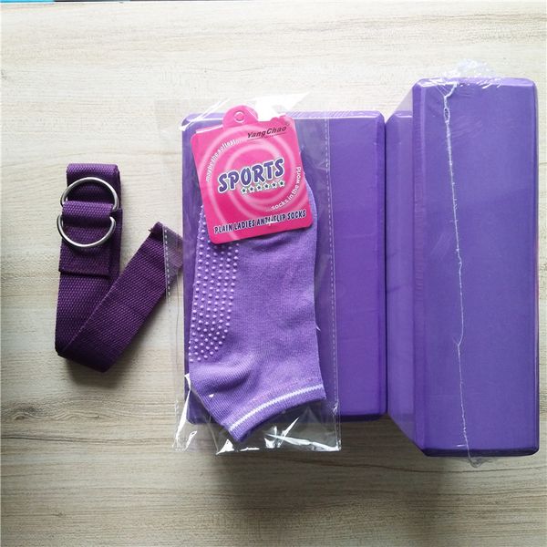 

2pcs pilates eva yoga block brick sport exercise gym foam workout stretching aid body shaping health training belt yoga bolster