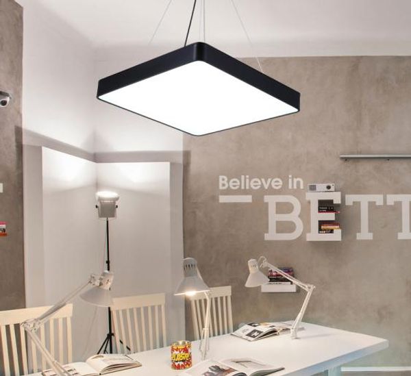 

modern led pendant light white black housing square suspension hang lamp fashion clothes shopping store china manufacturer