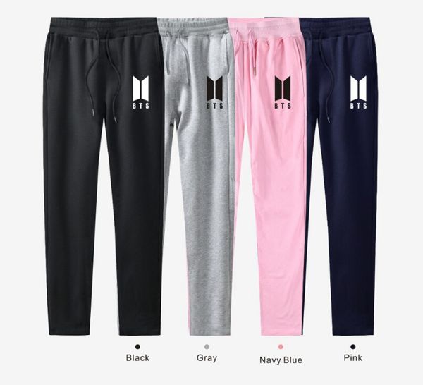 

bts kpop cotton women men trousers casual warm sweatpants jogger pants outwear, Black