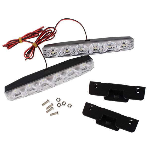 

drl car styling bulbs daylight car daytime running lights dc 12v 6 leds led light waterproof super bright auto lamp