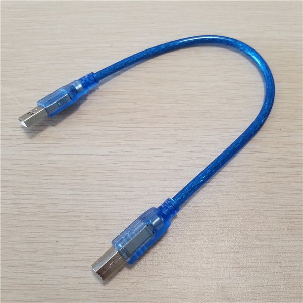 

wholesale 100pcs/lot usb 2.0 type a male to b male adapter converter short data cable cord for printer blue 30cm