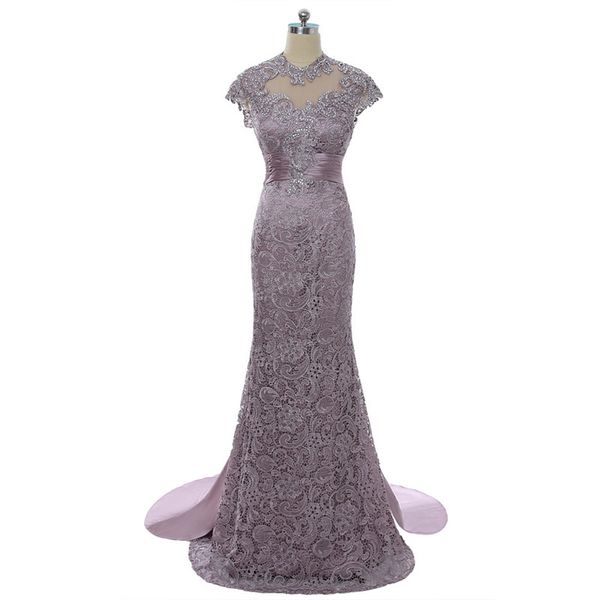 

2018 wangyandress purple satin mermaid mother of the bride dresses custom sweep train backless lace mother's dresses formal evening gow, Black;red