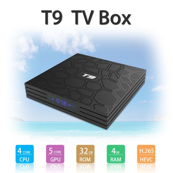 

Горячая T9 TV BOX 4 ГБ 32 ГБ RK3328 4K Quad Core Android 8.1 TV BOX WIFI USB 3.0 медиа-плеер