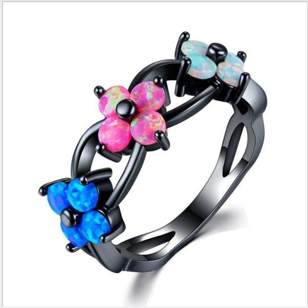 

ювелирное кольцо из черного золота с цветком, Silver