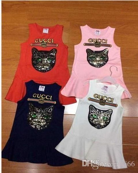 

Europe and the United States summer new girl sleeveless dress fashion Princess dream children's skirt high-end sweet dresses children