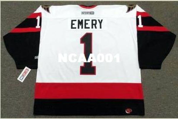 

mens # 1 рэй эмери оттава 2007 ccm away home hockey джерси или заказ любое имя или номер ретро-джерси, Black;red