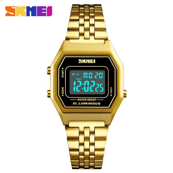 

skmei men sports watch waterproof watch stainless steel fashion digital business men clock relogio masculino saat 1345, Slivery;brown