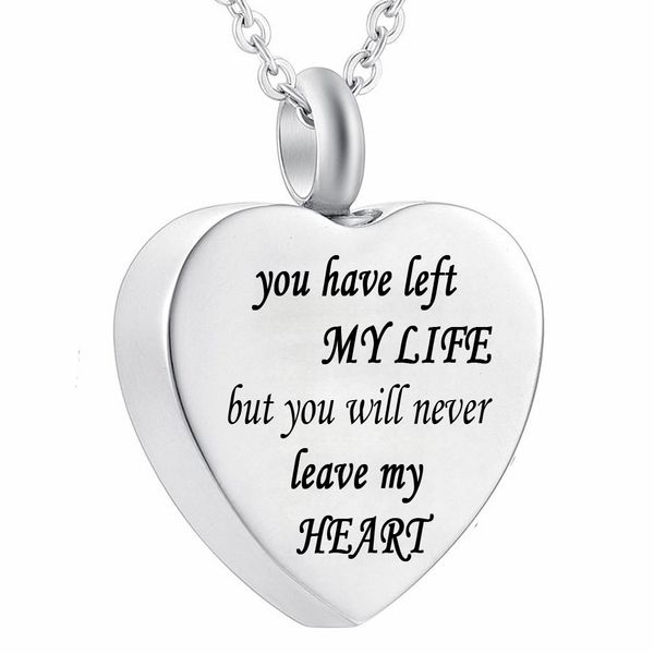 

heart silver urn necklaces memorial cremation ashes holder keepsake pendant stainless steel jewelry