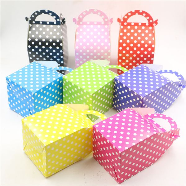 

polka dots theme gifts boxes candy box baby shower decoration chocolate happy birthday party kids favors supplies 6pcs\lot