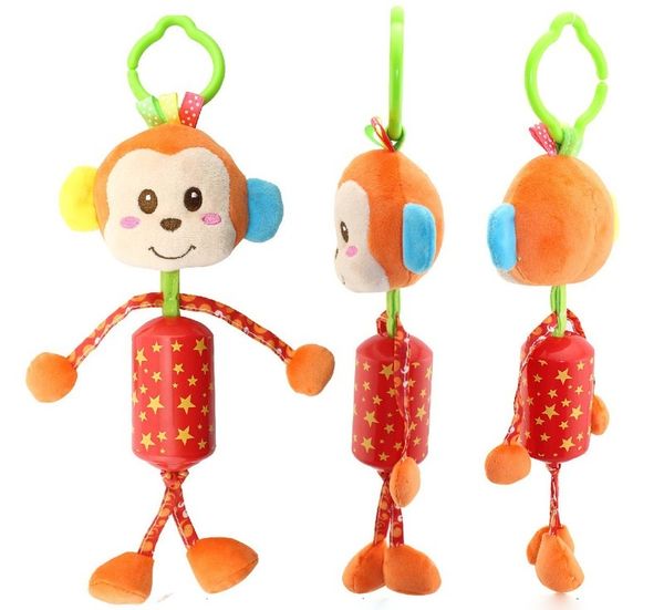 

baby cartoon animal hanging bed bell puzzle baby bedside rattle plush toy
