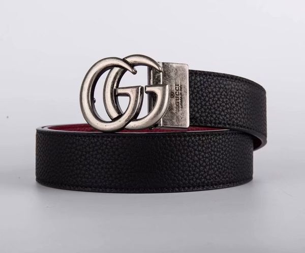 

designer belt men's premium leather belt luxury 100% leather smooth leather belt men's waist 105-125 cm, Black;brown