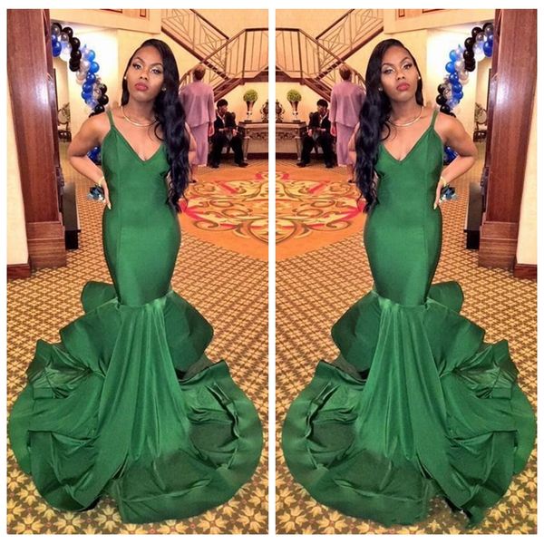 

2018 spaghetti black girl mermaid prom dresses backless vestidos de fiesta slim prom party gowns sale