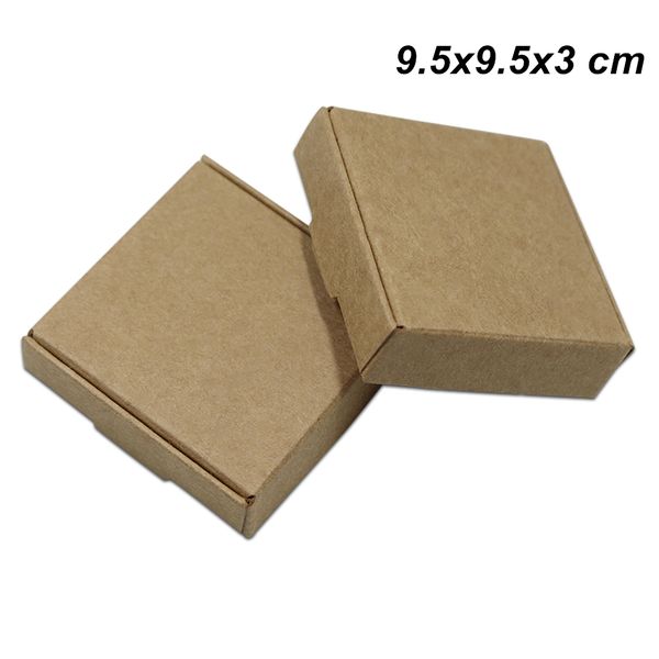 

9.5x9.5x3 cm 30 pcs brown kraft paper candy cookie storage boxes craft paper gifts crafts arts packaging boxes for jewelry diy handmade soap