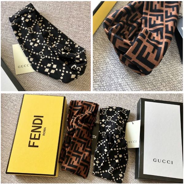 

retro design woman and men headband luxury brand hair bands cross elastic headbands women accessories for gift