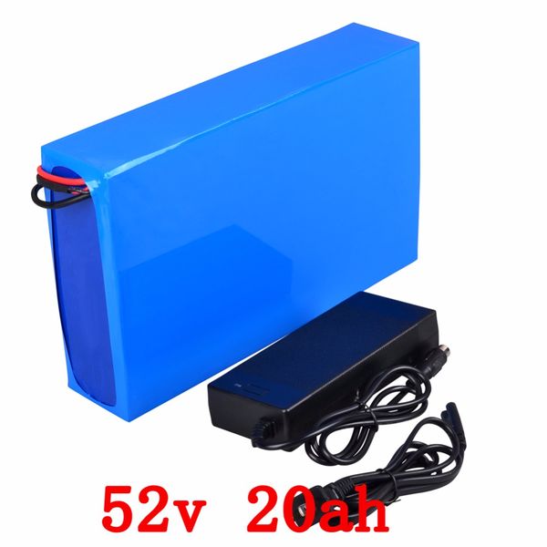

E bike battery 52v 20ah lithium battery pack 48v 1000w electric bike battery with bm charger hipping
